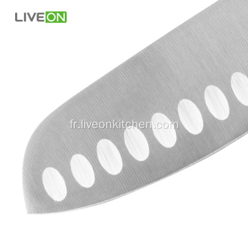 Couteau Santoku à lame en acier 420J2, 5 pouces